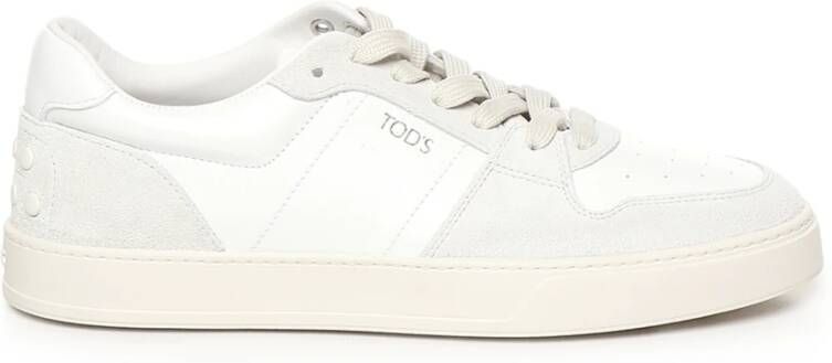 TOD'S Witte Sneakers Paneelontwerp Logo Print White Heren