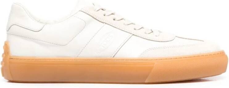 TOD'S Witte Veterschoenen met Lage Top White Heren