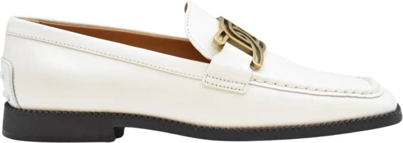 TOD'S Yoghurt Mocasin Platte Rubberen Schoenen White Dames