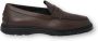 TOD'S Leren Loafers Rubberen Zool Made in Italy Brown Heren - Thumbnail 1