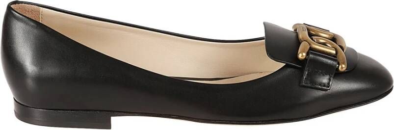 TOD'S Zwarte Ballerina Platte Schoenen Black Dames