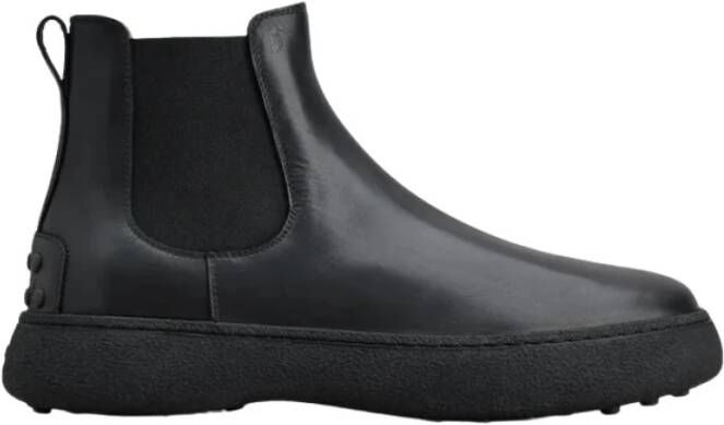 TOD'S Zwarte Chelsea Boots Urban Elegantie Black Heren