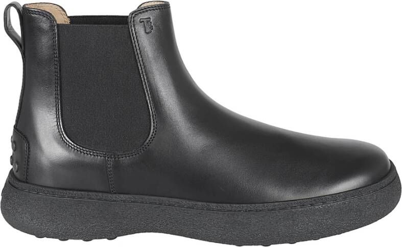 TOD'S Zwarte Enkellaarzen voor Mannen Black Heren