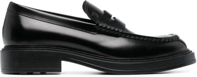 TOD'S Zwarte geborsteld leren mocassinschoenen Black Heren