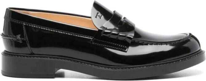 TOD'S Zwarte kalfsleren enkellaarzen met gestikte details Black Dames