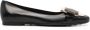 TOD'S Zwarte Leren Ballet Flats Kettingdetail Black Dames - Thumbnail 1