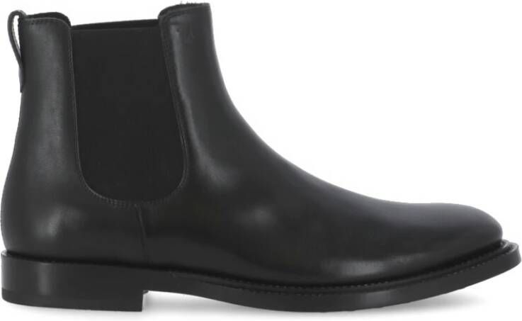 TOD'S Zwarte Leren Chelsea Laarzen Black Heren