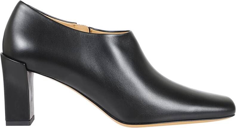 TOD'S Zwarte leren enkellaars met rits Black Dames