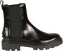 TOD'S Zwarte leren enkellaars rubberen zool Black Dames - Thumbnail 1