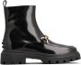 TOD'S Zwarte Leren Enkellaarzen Black Dames - Thumbnail 1