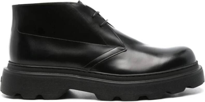 TOD'S Zwarte Leren Enkellaarzen Black Heren