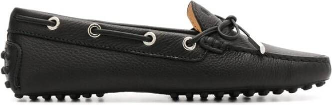 TOD'S Zwarte Leren Gommino Rijdschoenen Black Dames