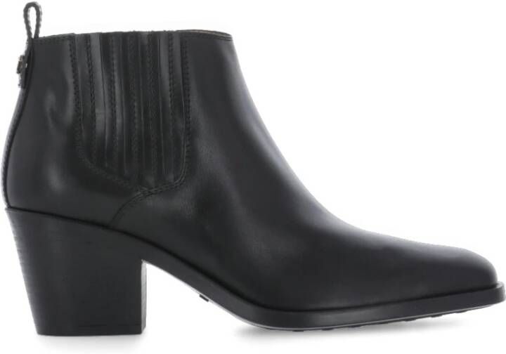 TOD'S Zwarte Leren Haklaarzen Black Dames