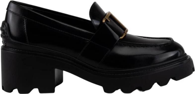 TOD'S Zwarte leren instap mocassin schoenen Black Dames