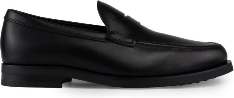 TOD'S Zwarte leren instap mocassin schoenen Black Heren