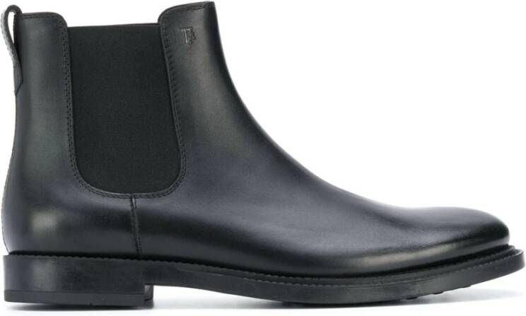 TOD'S Zwarte Leren Laarzen Black Heren