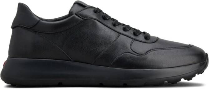 TOD'S Zwarte Leren Lage Sneakers Black Heren