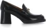 TOD'S Zwarte Leren Loafer met Gouden Logo Black Dames - Thumbnail 1