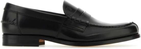 TOD'S Zwarte leren loafers Black Heren