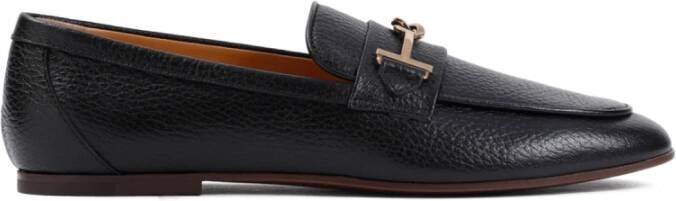 TOD'S Zwarte Leren Loafers Blue Dames