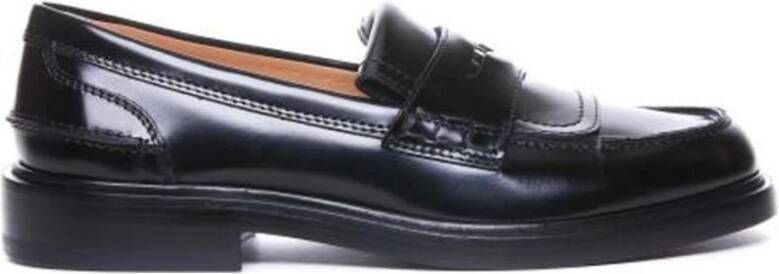 TOD'S Zwarte Leren Loafers Elegante Instap Schoenen Black Dames