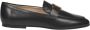 TOD'S Zwarte Leren Loafers Elegante Stijl Black Dames - Thumbnail 1