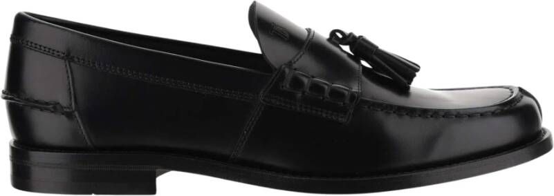 TOD'S Zwarte Leren Loafers met Kwast Detail Black Heren