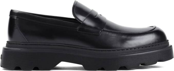 TOD'S Zwarte Leren Loafers Stijlvolle Comfortabele Schoenen Black Heren