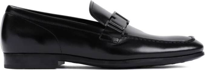 TOD'S Zwarte Leren Loafers Stijlvolle Instappers Black Heren