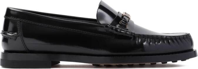 TOD'S Zwarte leren loafers voor vrouwen Black Dames