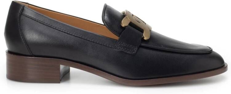 TOD'S Zwarte leren loafers voor vrouwen Black Dames