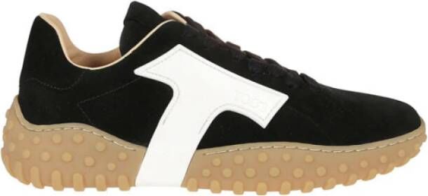 TOD'S Zwarte leren logo sneakers Black Dames