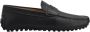 TOD'S Zwarte Leren Mocassin met Picot Detail Black Heren - Thumbnail 1