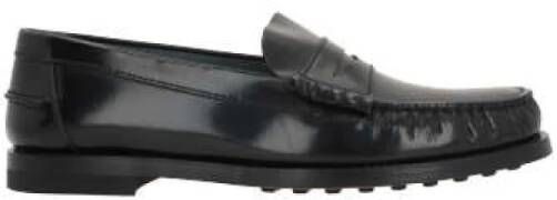 TOD'S Zwarte leren mocassin schoenen Black Dames