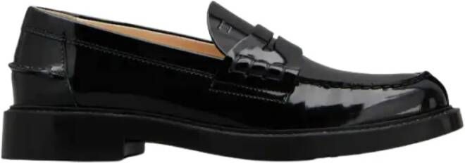 TOD'S Zwarte Patent Leren Loafer met Penny Bar Black Dames