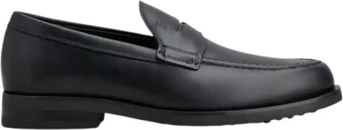 TOD'S Zwarte platte schoenen met 98% katoen Black Heren