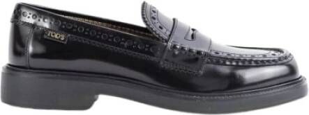 TOD'S Zwarte leren Prepy loafers Black Dames