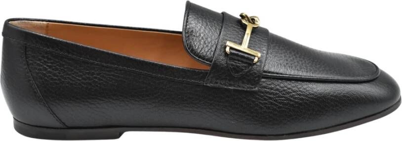 TOD'S Zwarte leren T Ring loafers Black Dames