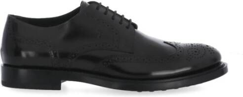 TOD'S Zwarte Leren Veterschoenen voor Mannen Black Heren