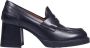 TOD'S Zwarte Loafer Mocassin Hak Kalfsleer Black Dames - Thumbnail 1