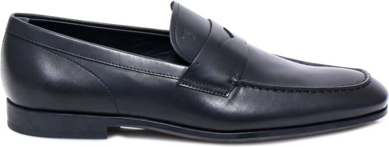 TOD'S Zwarte Loafer Schoenen met Gegraveerd Logo Black Heren