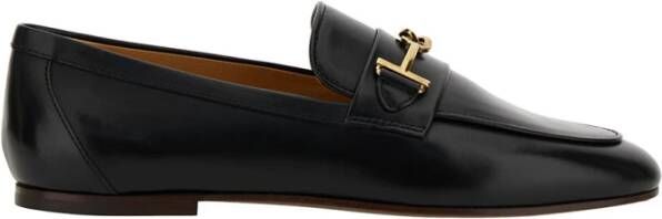 TOD'S Zwarte Loafers met Dubbel T Detail Black Dames