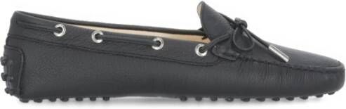 TOD'S Zwarte Loafers van Geperst Leer Black Dames