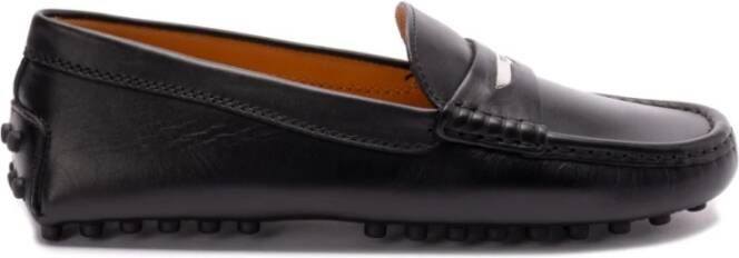 TOD'S Zwarte Penny Slot Platte Schoenen Black Dames