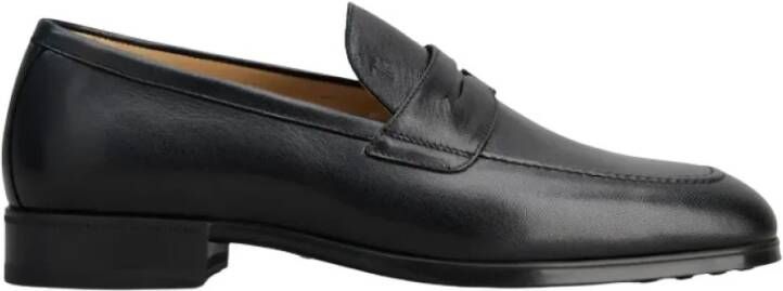 TOD'S Zwarte platte mocassin met rubberen zool Black Heren