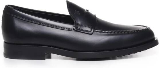 TOD'S Zwarte platte schoenen met 98% katoen Black Heren