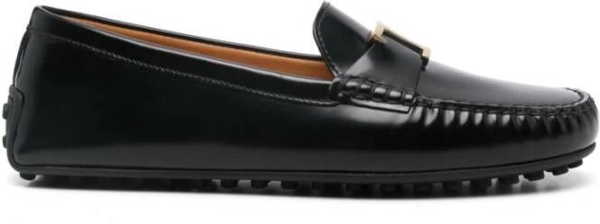 TOD'S Zwarte platte schoenen met Gommino zool Black Dames