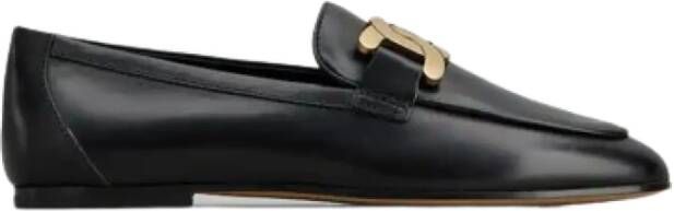 TOD'S Zwarte platte schoenen met kettingaccessoire Black Dames