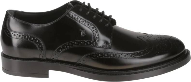 TOD'S Zwarte platte schoenen met rubberen zool Black Heren