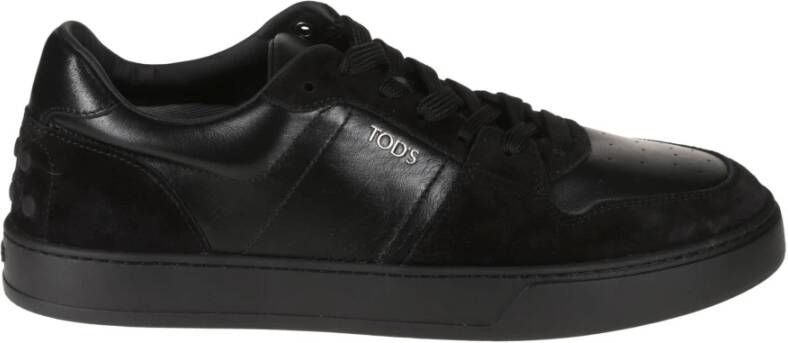 TOD'S Zwarte platte schoenen Sneaker Suède Leer Black Heren